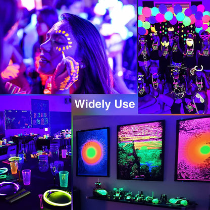 Onforu 2 Pack 50W UV LED Black Light, UV Floodlight with Plug, IP66 Waterproof Outdoor Ultraviolet Blacklight for Dance Party, Stage Lighting, Glow in The Dark, Fluorescent Poster, Neon Glow