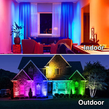 Onforu 4 Pack 20W RGB Floodlights, Outdoor Floodlight with Remote Control, Dimmable IP66 Waterproof Colour Changing Light for Stage, Garden, Christmas
