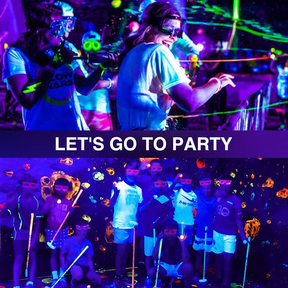 Onforu 2 Pack 50W UV LED Black Light, UV Floodlight with Plug, IP66 Waterproof Outdoor Ultraviolet Blacklight for Dance Party, Stage Lighting, Glow in The Dark, Fluorescent Poster, Neon Glow